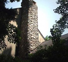 Cultured River Stone on Chimney